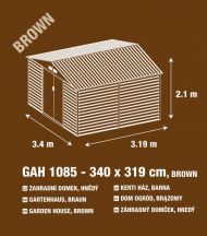 Zahradní domek G21 GAH 1085 - 340 x 319 cm, hnědý