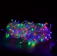 VOLTRONIC Vánoční řetěz 10 m, 100 LED, barevné, zelený kabel